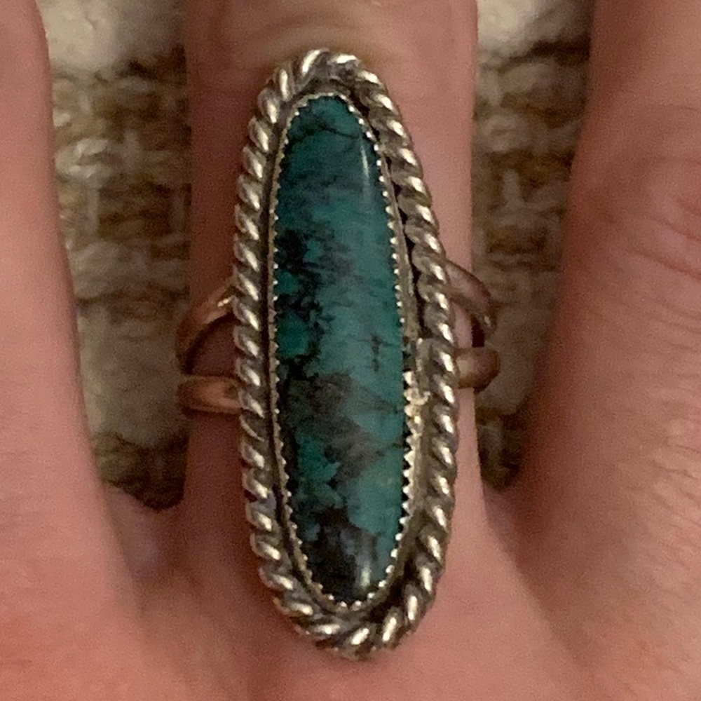 Genuine Webbed Turquoise Ring